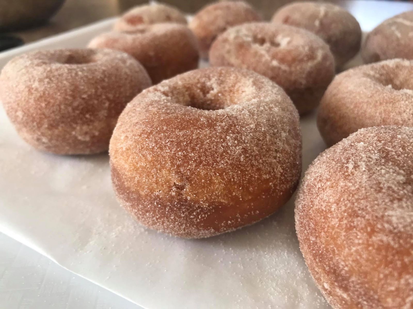 Houben’s delicious sugar-dusted donuts which students are replicating at home