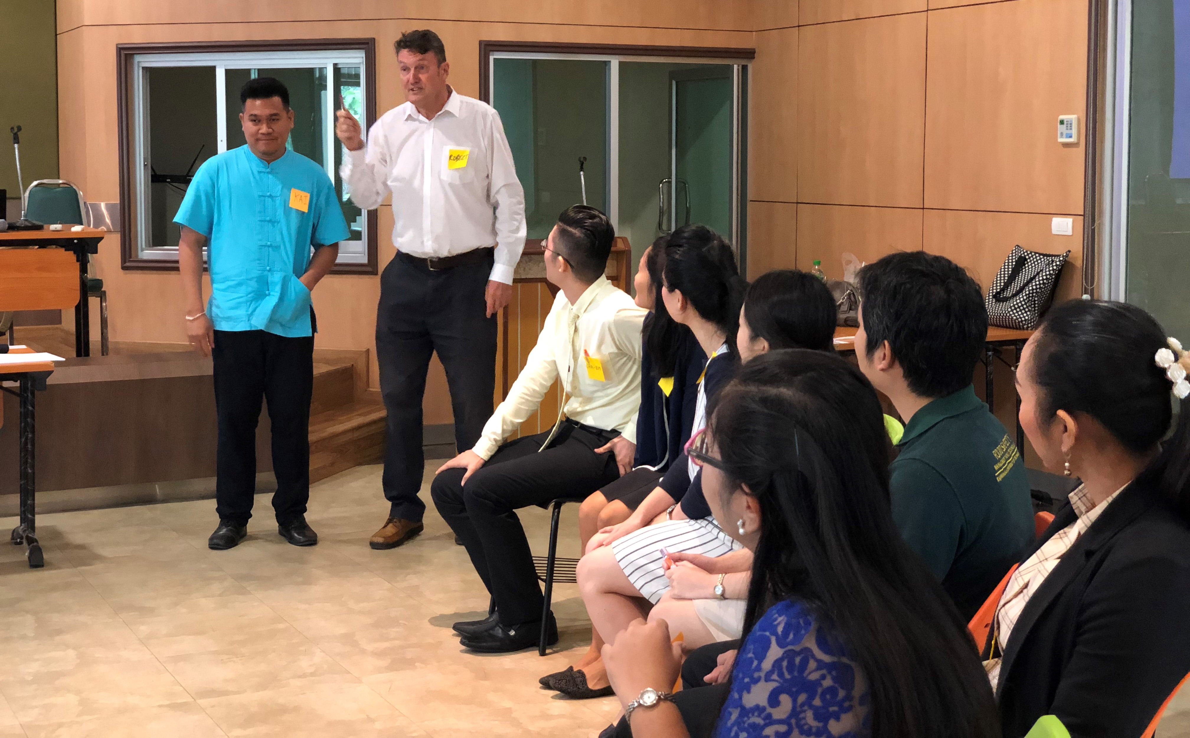 Wintec senior academic Robert Mclarty training teachers on using English as a medium of instruction at Raja Mangala University of Technology Krungthep